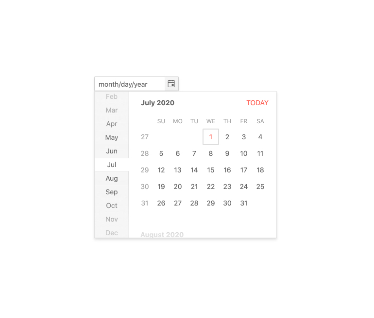 Kendo UI for Angular DatePicker - Week Number Column