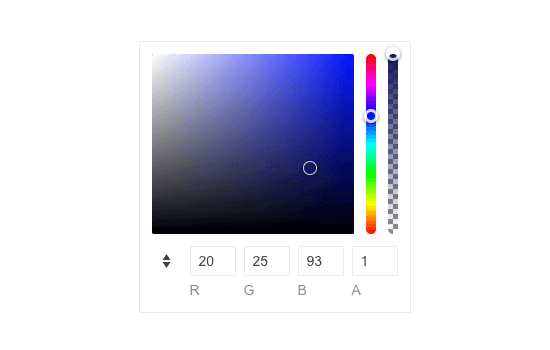 The ColorGradient Component being used as a color picker