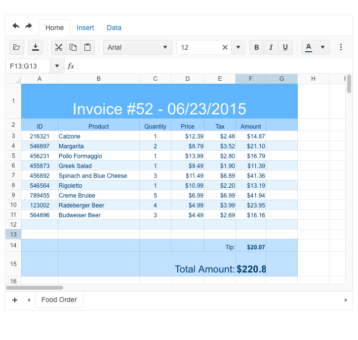 SpreadSheet Overview